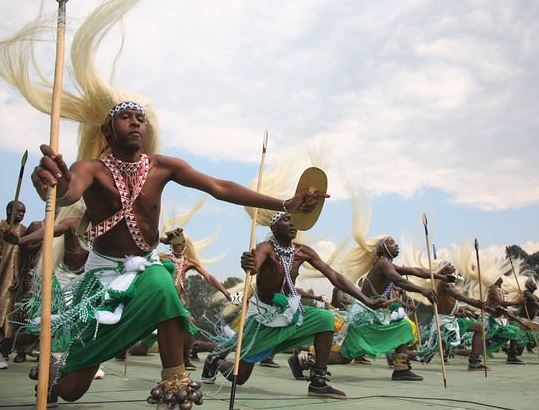 strong men of rwanda dancing the kinyarwanda cultural dance